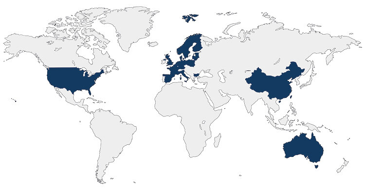 World map - our locations